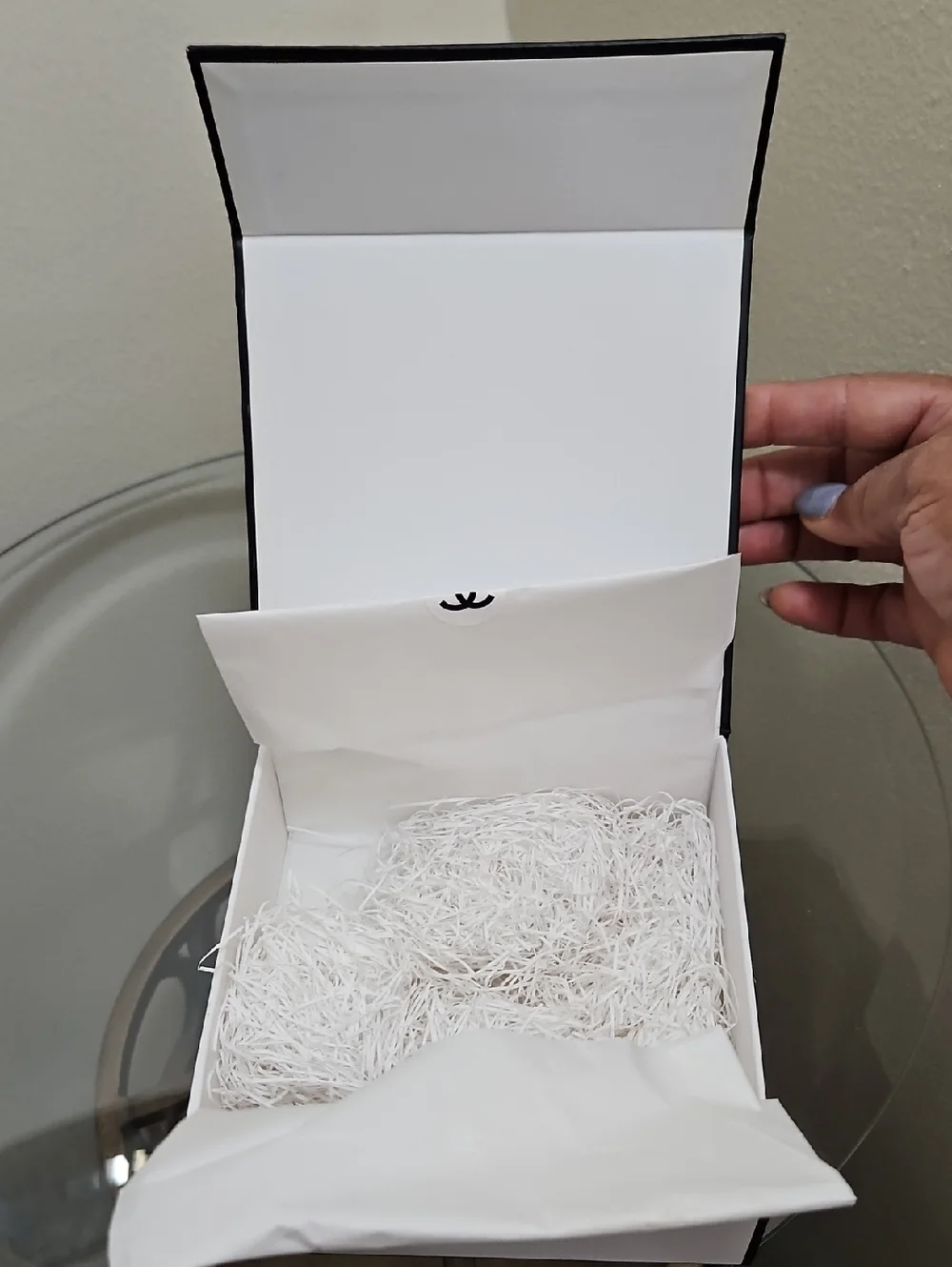 CHANEL Black and White Logo Gift Box